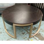 LOW TABLE, 100cm diam x 45cm, contemporary design, gilt metal detail.