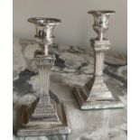 CANDLESTICKS, 17cm H, a pair, silver Neo Classical form Harrison Bros and Howson Sheffield 1894. (2)