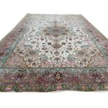 FINE PART SILK PERSIAN TABRIZ CARPET, 305cm x 205cm.