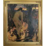 VIKTOR JURAKOVA (19th/20th Century French/Russian) 'Nude Figure Study', oil on canvas, signed and