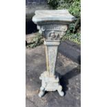 ARCHITECTURAL GARDEN PEDESTAL, Regency style, faux stone aged finish, 100x34x34.