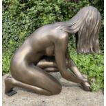 CONTEMPORARY SCHOOL SCULPTURAL STUDY, Lady of the Lake, cold resin cast with bronzed finish