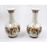 JAPANESE SATSUMA VASES, a pair, hand painted ceramic, 44cm H. (2)