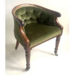 LIBRARY/DESK CHAIR, 63cm W, George III design, mahogany, with brass studded natural leather