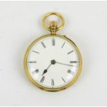 VICTORIAN 18CT GOLD LADIES POCKET WATCH, Chester 1886, inscribed George Davis, Halifax, white dial