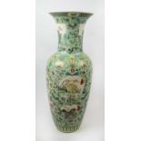 CHINESE VASE, of substantial size, famille verte ceramic, 100cm H.