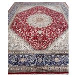 FINE PURE SILK ISPHAHAN DESIGN CARPET, 310cm x 240cm.