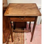 SIDE TABLE, 51cm W x 74cm H x 38cm D, George III mahogany with frieze drawer.