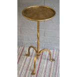 MARTINI TABLE, 31cm H x 26cm diam., Spanish gilded iron with a circular top.