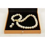 CULTURED PEARL NECKLACE, fitted with 43 Baroque pearls, each of approx 11cm diam x 46cm L, 18ct gold