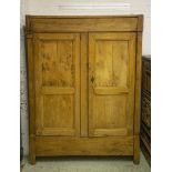 AMOIRE, 57cm D x 182cm H x 134cm W, late 18th century French ash with two doors enclosing a