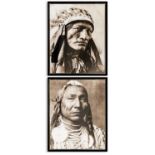 PORTRAITS OF NATIVE AMERICAN GENTLEMAN, a collection of two, framed and glazed prints, 90cm x