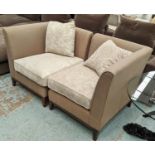 THE SOFA AND CHAIR COMPANY CORNER CHAIRS, a pair, each 85cm W x 71cm D x 81cm H, contrasting
