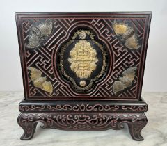 CHEST, three tiered Asian, internal stacking, 40cm x 41cm.
