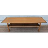 MYER TABLE, 113.5cm x 38cm x 35.5cm, vintage early 1970's British, teak construction. (scratches