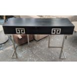 DRESSING TABLE, 120cm x 43cm x 79cm, two drawers, ebonised finish.