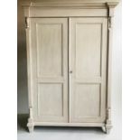 ARMOIRE, 19th century French grey painted with two doors enclosing hanging space, 193cm H x 130cm