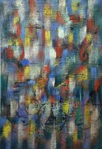 AMEER (India 20th/21st century) 'Abstract', oil on canvas, 114cm x 82cm, signed.