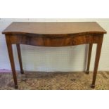 SERPENTINE SERVING TABLE, 83cm H x 114cm W x 52cm D, late Victorian mahogany, with frieze cutlery