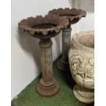 JARDINIERE STANDS, a pair, painted metal, 76cm x 43cm diam. (2)