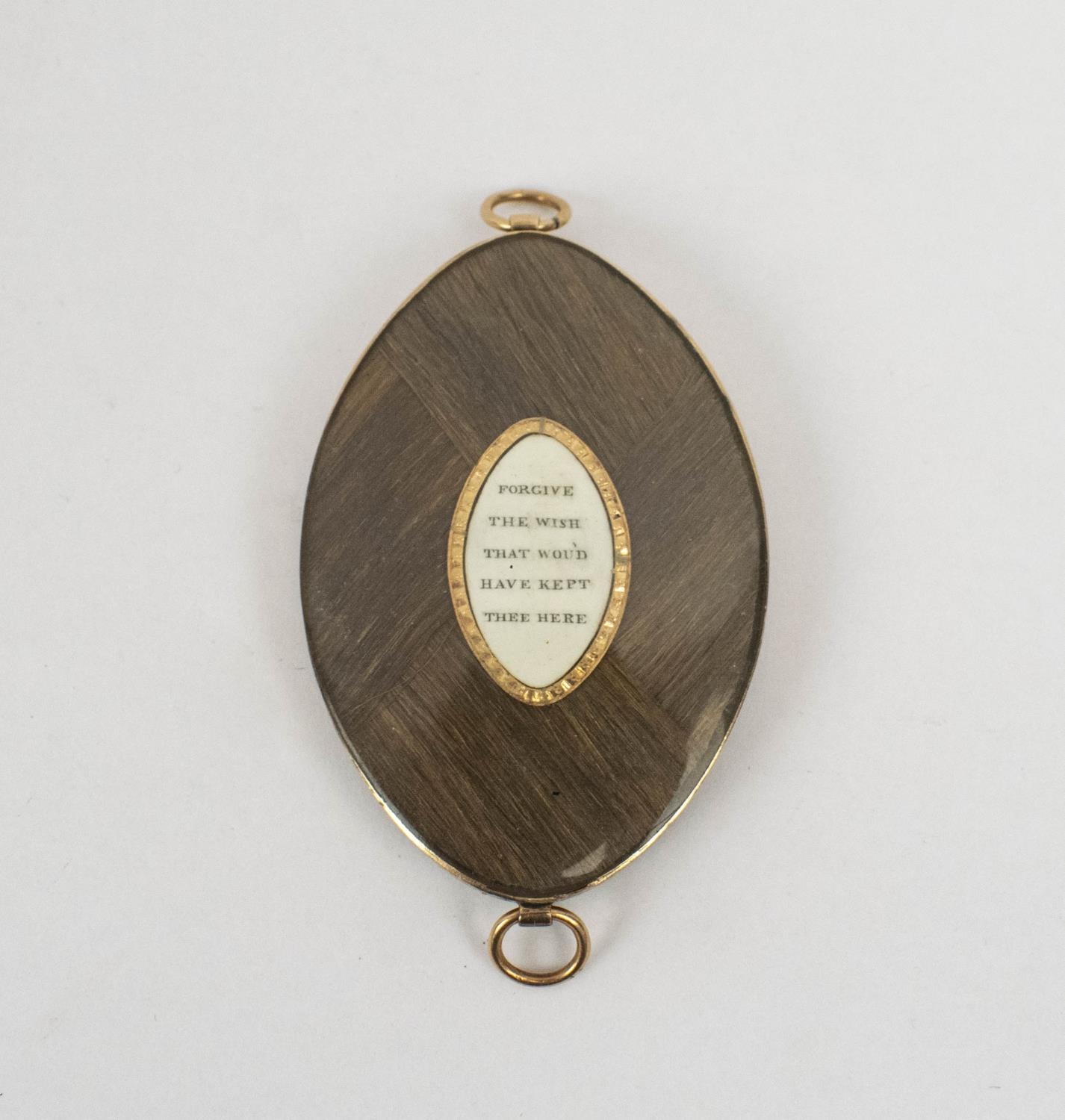 MOURNING BROOCH, 19th Century, yellow metal case and a bone silhouette plaque of a gentleman, - Image 2 of 11