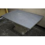 LOW TABLE, 43cm H x 90cm W x 60cm D, rectangular slate top on composite stone base.