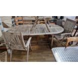 HARROGATE COLLECTION GARDEN SET, including table 75cm H x 160cm L fully extended 205cm L x 110cm and
