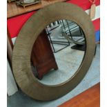 CIRCULAR WALL MIRROR, bronzed frame, 81cm.