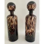MURANO STYLE DECANTERS, a pair, 40cm H. (2)