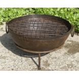 INDIAN KADAI FIRE BOWL, on stand, 60x60.