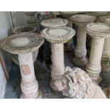 ARCHITECTURAL GARDEN PEDESTALS, a set of five composite stone, 86cm H x 42cm. (5)