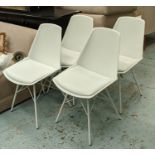 DINING CHAIRS, a set of four, 1960's American style, 84cm H, padded seats. (4)