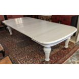 EXTENDING DINING TABLE, 125cm W x 73cm H x 130cm L x 249cm extended, Victorian and later white