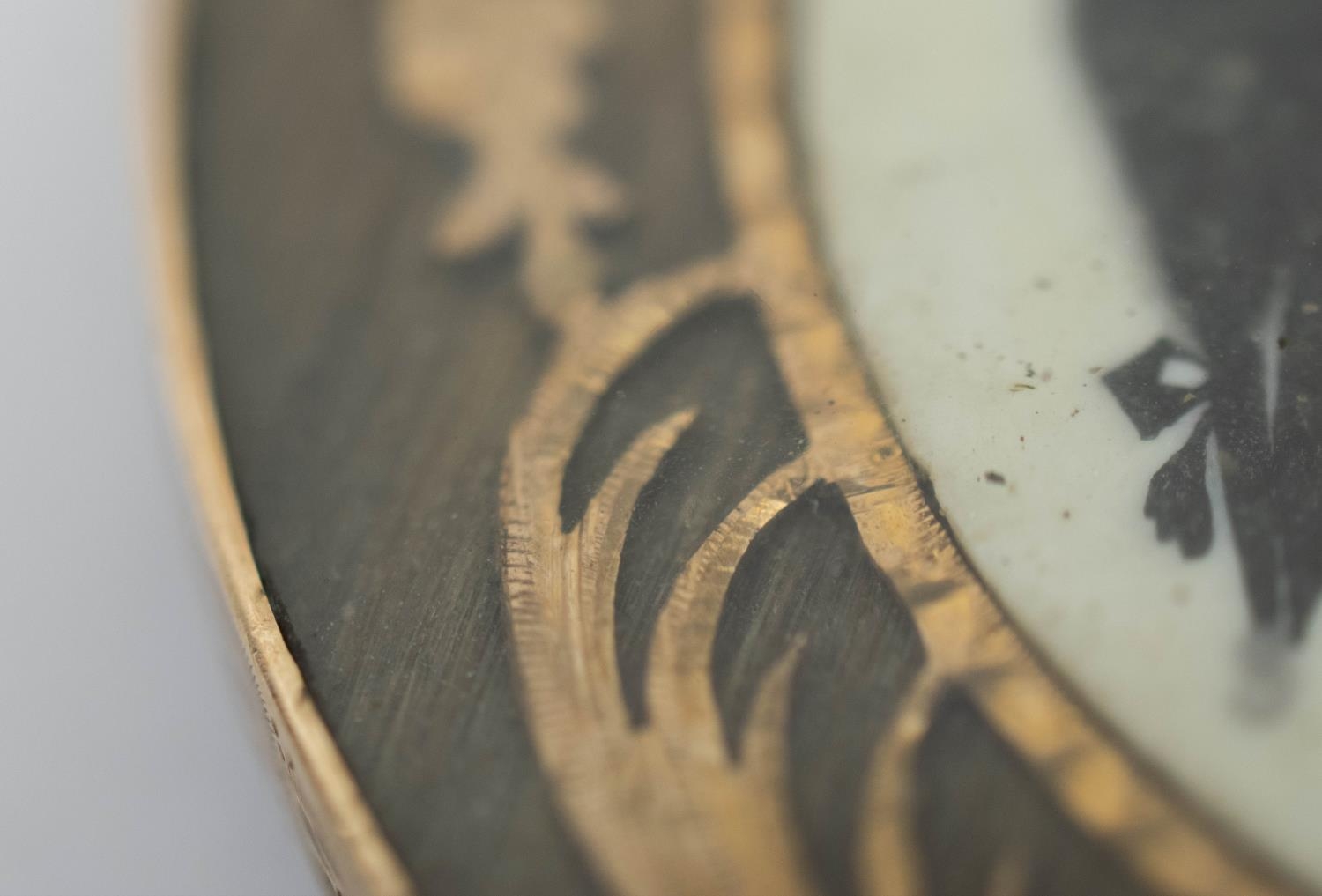 MOURNING BROOCH, 19th Century, yellow metal case and a bone silhouette plaque of a gentleman, - Image 8 of 11