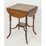 OCCASIONAL TABLE, 63cm H x 46cm H x 73cm open, Edwardian mahogany with drop flap top.