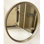 CIRCULAR WALL MIRROR, silver gilt reeded angled frame and bevelled plate, 107cm W.