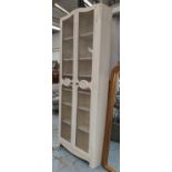 ARMOIRE, 92cm W x 227cm H x 28cm D cream painted with two wire grille fronted doors enclosing