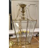 HALL LANTERN, 53cm H x 37cm, by Sciolari, Italy, brass.