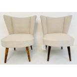 SIDE CHAIRS, a pair, 82cm x 65cm x 68cm, 1960s Danish style, neutral linen upholstery. (2)