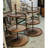 TIERED SIDE TABLES, a pair, 109cm x 71cm diam., contemporary design. (2)