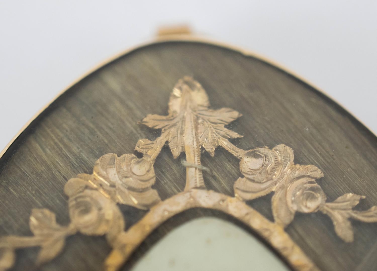MOURNING BROOCH, 19th Century, yellow metal case and a bone silhouette plaque of a gentleman, - Image 6 of 11