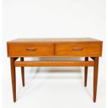 SIDE TABLE, 1970's Danish teak with two frieze drawers, 46cm x 107cm x 76cm H.