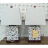 LAUREN RALPH LAUREN HOME TABLE LAMPS, a pair, with shades, 43cm H.