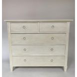 COMMODE, Gustavian style, grey painted with two short and three long drawers, 97cm W x 46cm D x 80cm
