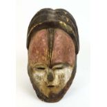AFRICAN TRIBAL DOUBLE FACE HELMET, Fang Tribe, 35cm H.