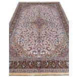 FINE SILK QUM DESIGN CARPET, 300cm x 190cm.