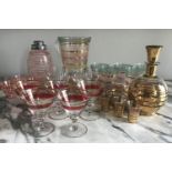 GLASSWARE, a quantity of 1960's coloured, approx 28 pieces.