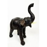 LEATHER ELEPHANT, Liberty style, 62cm W x 73cm H.