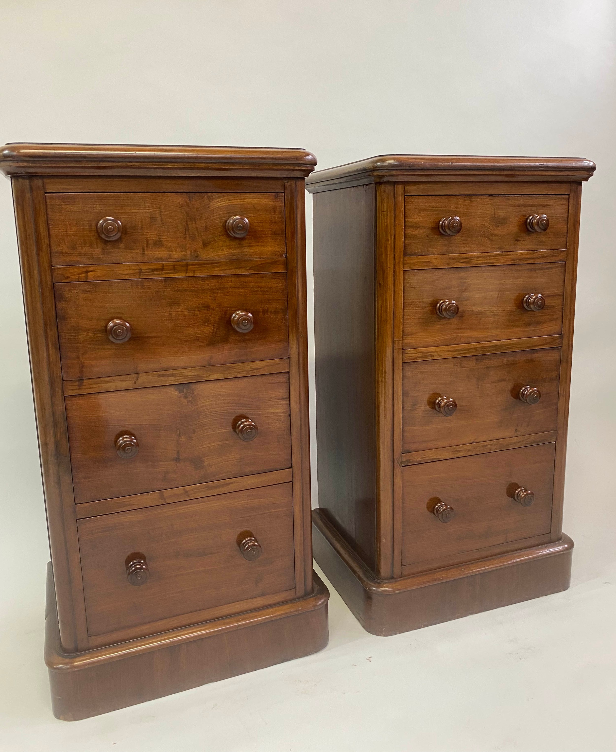 BEDSIDE CHESTS, a pair, Victorian mahogany each adapted with four drawers, 45cm x 34cm x 83cm H. (2) - Image 7 of 9