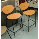 BARSTOOLS, a pair, 93cm H, 1960s Danish style. (2)